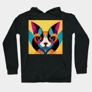 Colourful Abstract Cat Hoodie